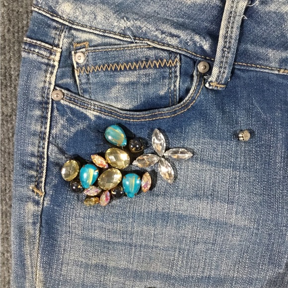 Indigo Rein distressed and embellished jeans juniors/teens size 5 - Picture 4 of 11